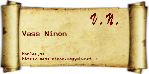 Vass Ninon névjegykártya